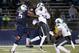 Tulane cornerback Parry Nickerson (17) intercepts a pass intended for Connecticut wide receiver Noel Thomas (5) during the first half of an NCAA college football game in East Hartford, Conn., Saturday, Nov. 26, 2016. (AP Photo/Mary Schwalm)