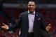 NEW ORLEANS, LA - APRIL 21: Head coach Alvin Gentry of the New Orleans Pelicans reacts to an officials call during the first half of Game Four of the first round of the Western Conference playoffs at the Smoothie King Center on April 21, 2018 in New Orleans, Louisiana. NOTE TO USER: User expressly acknowledges and agrees that, by downloading and or using this photograph, User is consenting to the terms and conditions of the Getty Images License Agreement. (Photo by Stacy Revere/Getty Images)