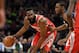 MINNEAPOLIS, MN - APRIL 23: James Harden #13 of the Houston Rockets dribbles the ball against Andrew Wiggins #22 of the Minnesota Timberwolves during the first quarter in Game Four of Round One of the 2018 NBA Playoffs on April 23, 2018 at the Target Center in Minneapolis, Minnesota. NOTE TO USER: User expressly acknowledges and agrees that, by downloading and or using this Photograph, user is consenting to the terms and conditions of the Getty Images License Agreement. (Photo by Hannah Foslien/Getty Images)
