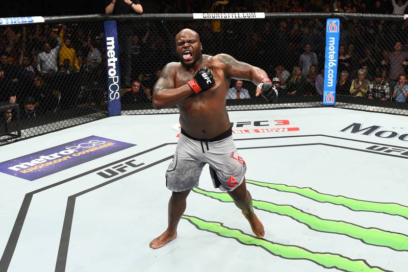 AUSTIN, TX - FEBRUARY 18: Derrick Lewis celebrates after defeating Marcin Tybura of Poland by KO in their heavyweight bout during the UFC Fight Night event at Frank Erwin Center on February 18, 2018 in Austin, Texas. (Photo by Josh Hedges/Zuffa LLC/Zuffa LLC via Getty Images)