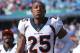 BUFFALO, NY - SEPTEMBER 24: Chris Harris Jr. #25 of the Denver Broncos during NFL game action against the Buffalo Bills at New Era Field on September 24, 2017 in Buffalo, New York. (Photo by Tom Szczerbowski/Getty Images)