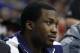 Hip-hop artist Meek Mill looks on during the second half of an NBA basketball game between the Atlanta Hawks and the Philadelphia 76ers, Wednesday, Feb. 3, 2016, in Philadelphia. The Hawks won 124-86. (AP Photo/Chris Szagola)
