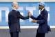 Kentucky's Malik Monk, right, is greeted by NBA Commissioner Adam Silver after being selected by the Charlotte Hornets as the 11th pick overall during the NBA basketball draft, Thursday, June 22, 2017, in New York. (AP Photo/Frank Franklin II)