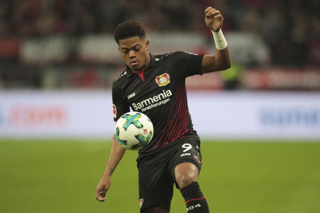 LEVERKUSEN, GERMANY - MARCH 10: Leon Bailey of Leverkusen controls the ball during the Bundesliga match between Bayer 04 Leverkusen and Borussia Moenchengladbach at BayArena on March 10, 2018 in Leverkusen, Germany. (Photo by TF-Images/TF-Images via Getty Images)
