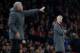 Manchester United's Portuguese manager Jose Mourinho (L) and Arsenal's French manager Arsene Wenger watch the players from the touchline during the English Premier League football match between Arsenal and Manchester United at the Emirates Stadium in London on December 2, 2017. / AFP PHOTO / Adrian DENNIS / RESTRICTED TO EDITORIAL USE. No use with unauthorized audio, video, data, fixture lists, club/league logos or 'live' services. Online in-match use limited to 75 images, no video emulation. No use in betting, games or single club/league/player publications. / (Photo credit should read ADRIAN DENNIS/AFP/Getty Images)