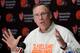 FILE - In this April 19, 2018, file photo, Cleveland Browns general manager John Dorsey answers questions about the draft during a news conference at the NFL football team's training camp facility, in Berea, Ohio. With the NFL draft quickly approaching, the team’s die-hard supporters, and there have been few groups in NFL history to suffer like this one has the past two seasons, are divided over which of the top four college QBs the team should select. (AP Photo/Tony Dejak, File)
