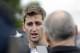 NFL Draft prospect UCLA quarterback Josh Rosen talks with members of the media after a Play Football Clinic Wednesday, April 25, 2018, in Arlington, Texas. The 2018 NFL Draft begins Thursday, April 26, 2018, at AT&T Stadium. (AP Photo/David J. Phillip)