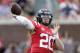 Mississippi quarterback Shea Patterson (20) passes against Vanderbilt in the first half of an NCAA college football game in Oxford, Miss., Saturday, Oct. 14, 2017. (AP Photo/Rogelio V. Solis)