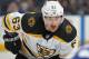 TORONTO, ON - APRIL 19: Brad Marchand #63 of the Boston Bruins waits for a puck drop against the Toronto Maple Leafs in Game Four of the Eastern Conference First Round in the 2018 Stanley Cup play-offs at the Air Canada Centre on April 19, 2018 in Toronto, Ontario, Canada. The Bruins defeated the Maple Leafs 3-1. (Photo by Claus Andersen/Getty Images) *** Local Caption *** Brad Marchand