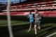 Arsenal's Spanish midfielder Santi Cazorla (L) trains on the pitch ahead of the UEFA Europa League first leg semi-final football match between Arsenal and Atletico Madrid at the Emirates Stadium in London on April 26, 2018. (Photo by Adrian DENNIS / AFP) (Photo credit should read ADRIAN DENNIS/AFP/Getty Images)