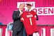 ARLINGTON, TX - APRIL 26: Josh Rosen of UCLA poses with NFL Commissioner Roger Goodell after being picked #10 overall by the Arizona Cardinals during the first round of the 2018 NFL Draft at AT&T Stadium on April 26, 2018 in Arlington, Texas. (Photo by Tom Pennington/Getty Images)