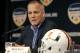 Miami head coach Mark Richt speaks at an NCAA college football news conference in Fort Lauderdale, Fla., Friday, Dec. 29, 2017. Miami plays Wisconsin in the Orange Bowl on Saturday, Dec. 30. (AP Photo/Joe Skipper)