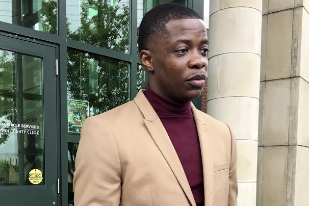 James Shaw speaks after a news conference Sunday, April 22, 2018 in Nashville, Tenn. Shaw wrestled the gun from a man who opened fire in a Waffle House restaurant earlier in the day, killing at least four people. (AP Photo/Sheila Burke)