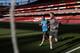 Arsenal's Spanish midfielder Santi Cazorla (L) trains on the pitch ahead of the UEFA Europa League first leg semi-final football match between Arsenal and Atletico Madrid at the Emirates Stadium in London on April 26, 2018. (Photo by Adrian DENNIS / AFP) (Photo credit should read ADRIAN DENNIS/AFP/Getty Images)
