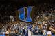 DURHAM, NC - DECEMBER 05: A general view of the Duke Blue Devils logo on a flag as held by the mascot during a game against the Buffalo Bulls during a 59-82 Duke Blue Devils win on December 05, 2015 at Cameron Indoor Stadium in Durham, North Carolina. (Photo by Peyton Williams/Getty Images)