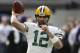 Green Bay Packers quarterback Aaron Rodgers (12) throws before an NFL football game against the Minnesota Vikings in Minneapolis, Sunday, Oct. 15, 2017. (AP Photo/Jim Mone)