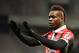 Nice's Italian forward Mario Balotelli celebrates after scoring a goal during the French L1 football match Nice (OGCN) vs Lille (LOSC) on March 2, 2018 at Allianz Riviera Stadium in Nice. / AFP PHOTO / YANN COATSALIOU (Photo credit should read YANN COATSALIOU/AFP/Getty Images)