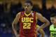 TULSA, OK - MARCH 19: De'Anthony Melton #22 of the USC Trojans reacts against the Baylor Bears during the second round of the 2017 NCAA Men's Basketball Tournament at BOK Center on March 19, 2017 in Tulsa, Oklahoma. (Photo by Ronald Martinez/Getty Images)