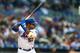 NEW YORK, NY - MAY 01: Yoenis Cespedes #52 of the New York Mets in action against the Atlanta Braves at Citi Field on May 1, 2018 in the Flushing neighborhood of the Queens borough of New York City. Atlanta Braves defeated the New York Mets 3-2. (Photo by Mike Stobe/Getty Images)
