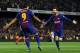BARCELONA, SPAIN - MAY 06: Lionel Messi of Barcelona (R) celebrates after scoring his sides second goal with Luis Suarez of Barcelona during the La Liga match between Barcelona and Real Madrid at Camp Nou on May 6, 2018 in Barcelona, Spain. (Photo by David Ramos/Getty Images)
