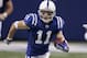 Indianapolis Colts wide receiver Anthony Gonzalez (11) runs after a catch during an NFL football game against the Houston Texans in Indianapolis, Sunday, Nov. 16, 2008. (AP Photo/Darron Cummings)