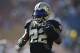 New Orleans Saints running back Mark Ingram warms up before an NFL football game against the Los Angeles Rams Sunday, Nov. 26, 2017, in Los Angeles.(AP Photo/Kelvin Kuo)
