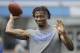 New York Giants wide receiver Brandon Marshall works out during NFL football training camp, Tuesday, Aug. 8, 2017, in East Rutherford, N.J. (AP Photo/Julio Cortez)