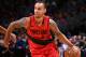 DENVER, CO - APRIL 9: Shabazz Napier #6 of the Portland Trail Blazers handles the ball against the Denver Nuggets on APRIL 9, 2018 at the Pepsi Center in Denver, Colorado. NOTE TO USER: User expressly acknowledges and agrees that, by downloading and/or using this Photograph, user is consenting to the terms and conditions of the Getty Images License Agreement. Mandatory Copyright Notice: Copyright 2018 NBAE (Photo by Garrett Ellwood/NBAE via Getty Images)