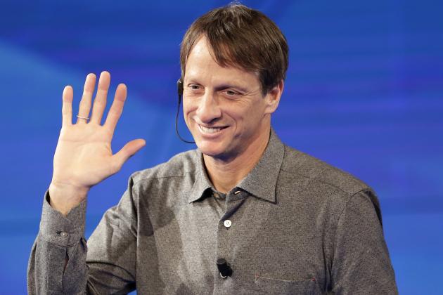 American legendary skateboarder Tony Hawk attends at the Italian State RAI TV program