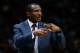 MIAMI, FL - APRIL 11: Dwane Casey of the Toronto Raptors reacts against the Miami Heat during the first half at American Airlines Arena on April 11, 2018 in Miami, Florida. NOTE TO USER: User expressly acknowledges and agrees that, by downloading and or using this photograph, User is consenting to the terms and conditions of the Getty Images License Agreement. (Photo by Michael Reaves/Getty Images)