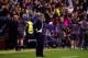 VALENCIA, SPAIN - MAY 13: Head coach Ernesto Valverde of FC Barcelona reacts during the La Liga match between Levante UD and FC Barcelona at Estadi Ciutat de Valencia on May 13, 2018 in Valencia, Spain. (Photo by Alex Caparros/Getty Images)