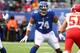 EAST RUTHERFORD, NJ - NOVEMBER 19: Ereck Flowers #74 of the New York Giants defends against Frank Zombo #51 of the Kansas City Chiefs during their game at MetLife Stadium on November 19, 2017 in East Rutherford, New Jersey. (Photo by Al Bello/Getty Images)