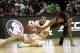 Missouri forward Michael Porter Jr. (13) passes off a loose ball against Florida State guard Braian Angola (11) in the second half of a first-round game of the NCAA college basketball tournament in Nashville, Tenn., Friday, March 16, 2018. (AP Photo/Mark Humphrey)