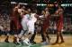 BOSTON, MA - MAY 15: Marcus Smart #36 of the Boston Celtics and JR Smith #5 of the Cleveland Cavaliers get into an altercation in the second half during Game Two of the 2018 NBA Eastern Conference Finals at TD Garden on May 15, 2018 in Boston, Massachusetts. NOTE TO USER: User expressly acknowledges and agrees that, by downloading and or using this photograph, User is consenting to the terms and conditions of the Getty Images License Agreement. (Photo by Maddie Meyer/Getty Images)