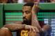 BOSTON, MA - MAY 15: JR Smith #5 of the Cleveland Cavaliers reacts in the second half against the Boston Celtics during Game Two of the 2018 NBA Eastern Conference Finals at TD Garden on May 15, 2018 in Boston, Massachusetts. NOTE TO USER: User expressly acknowledges and agrees that, by downloading and or using this photograph, User is consenting to the terms and conditions of the Getty Images License Agreement. (Photo by Maddie Meyer/Getty Images)