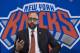 New York Knicks NBA basketball team new head coach David Fizdale speaks during an introductory news conference, Tuesday, May 8, 2018, in New York. The Knicks announced the hiring Monday after agreeing to terms with the former Memphis Grizzlies coach last week. (AP Photo/Mary Altaffer)