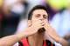 Serbia's Novak Djokovic celebrates after winning his match against Georgia's Nikoloz Basilashvili during Rome's ATP Tennis Open tournament at the Foro Italico, on May 16, 2018 in Rome. (Photo by Filippo MONTEFORTE / AFP) (Photo credit should read FILIPPO MONTEFORTE/AFP/Getty Images)