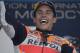 JEREZ DE LA FRONTERA, SPAIN - MAY 06: Marc Marquez of Spain and Repsol Honda Team celebrates the MotoGP victory on the podium at the end of the MotoGp race during the MotoGp of Spain - Race at Circuito de Jerez on May 6, 2018 in Jerez de la Frontera, Spain. (Photo by Mirco Lazzari gp/Getty Images)