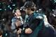 MINNEAPOLIS, MN - FEBRUARY 04: Nick Foles #9 of the Philadelphia Eagles celebrates with his daughter Lily Foles after his 41-33 victory over the New England Patriots in Super Bowl LII at U.S. Bank Stadium on February 4, 2018 in Minneapolis, Minnesota. The Philadelphia Eagles defeated the New England Patriots 41-33. (Photo by Rob Carr/Getty Images)