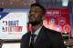 Arizona's DeAndre Ayton poses for a portrait before the NBA basketball draft lottery Tuesday, May 15, 2018, in Chicago. (AP Photo/Charles Rex Arbogast)