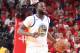 HOUSTON, TX - MAY 16: Draymond Green #23 of the Golden State Warriors handles the ball against the Houston Rockets during Game Two of the Western Conference Finals of the 2018 NBA Playoffs on May 16, 2018 at the Toyota Center in Houston, Texas. NOTE TO USER: User expressly acknowledges and agrees that, by downloading and or using this photograph, User is consenting to the terms and conditions of the Getty Images License Agreement. Mandatory Copyright Notice: Copyright 2018 NBAE (Photo by Andrew D. Bernstein/NBAE via Getty Images)