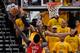 SALT LAKE CITY, UT - MAY 06 Rudy Gobert #27 of the Utah Jazz blocks the shot of Clint Capela #15 of the Houston Rockets in the first half during Game Four of Round Two of the 2018 NBA Playoffs at Vivint Smart Home Arena on May 6, 2018 in Salt Lake City, Utah. NOTE TO USER: User expressly acknowledges and agrees that, by downloading and or using this photograph, User is consenting to the terms and conditions of the Getty Images License Agreement. (Photo by Gene Sweeney Jr./Getty Images)