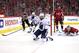 WASHINGTON, DC - MAY 17: Alex Killorn #17 of the Tampa Bay Lightning celebrates after scoring a goal on Braden Holtby #70 of the Washington Capitals during the third period in Game Four of the Eastern Conference Finals during the 2018 NHL Stanley Cup Playoffs at Capital One Arena on May 17, 2018 in Washington, DC. (Photo by Bruce Bennett/Getty Images)