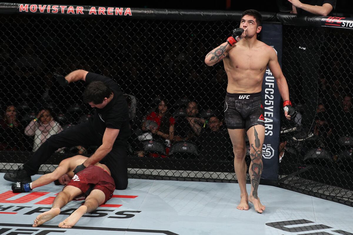 Fighter Slams Opponent's Head off Mat for 39Second KO at UFC Chile