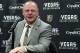 LAS VEGAS, NV - JANUARY 02: Head coach Gerard Gallant of the Vegas Golden Knights speaks during a postgame news conference after the team defeated the Nashville Predators 3-0 at T-Mobile Arena on January 2, 2018 in Las Vegas, Nevada. (Photo by Ethan Miller/Getty Images)