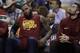 Cleveland Cavaliers forward LeBron James, left, and center Kevin Love sit on the bench during the second half in Game 2 of the team's NBA basketball Eastern Conference finals against the Boston Celtics, Tuesday, May 15, 2018, in Boston. (AP Photo/Charles Krupa)