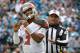CHARLOTTE, NC - DECEMBER 24: Jameis Winston #3 of the Tampa Bay Buccaneers reacts after overthrowing a potential touchdown pass during their game against the Carolina Panthers at Bank of America Stadium on December 24, 2017 in Charlotte, North Carolina. (Photo by Grant Halverson/Getty Images)