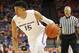Boise State's Chandler Hutchison (15) moves the ball during the first half of an NCAA college basketball game against Wyoming in Boise, Idaho, Saturday, Feb. 18, 2017. Boise State won 91-87. (AP Photo/Otto Kitsinger)
