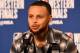 OAKLAND, CA - MAY 20: Stephen Curry #30 of the Golden State Warriors talks to the media after the game against the Houston Rockets in Game Three of the Western Conference Finals of the 2018 NBA Playoffs on May 20, 2018 at ORACLE Arena in Oakland, California. NOTE TO USER: User expressly acknowledges and agrees that, by downloading and or using this photograph, user is consenting to the terms and conditions of Getty Images License Agreement. Mandatory Copyright Notice: Copyright 2018 NBAE (Photo by Noah Graham/NBAE via Getty Images)