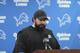 Detroit Lions head coach Matt Patricia addresses the media at the team's football training facility, Thursday, May 10, 2018, in Allen Park, Mich. Patricia addressed the 1996 sexual assault allegation against him which surfaced in media reports. (AP Photo/Carlos Osorio)